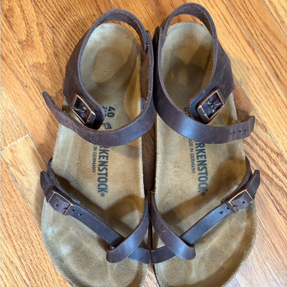 Birkenstock Brown Sandals with Classic Two-Strap Design
